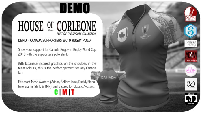 DEMO - Canada Supporters WC19 Rugby Polo