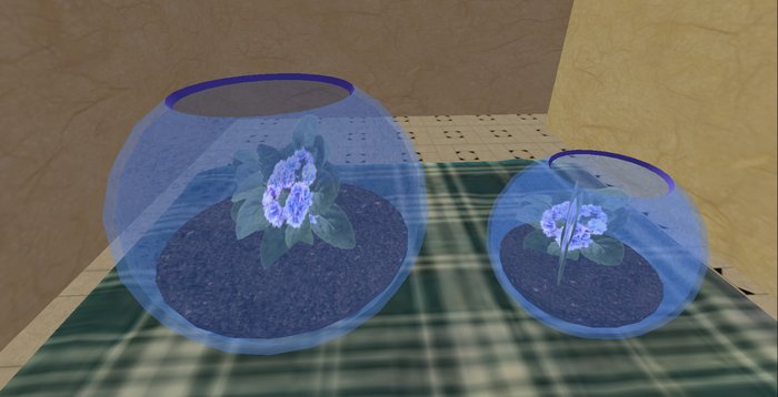 Two Glass Decorative Bowls w/Flower byGabe 