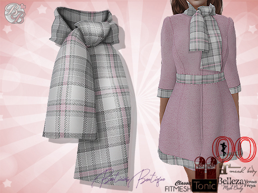 ♥ Grey - Pink Scarf ♥