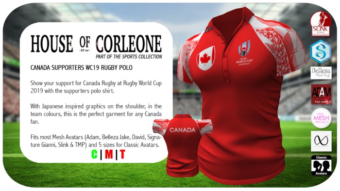 Canada Supporters WC19 Rugby Polo