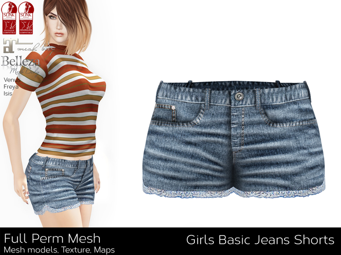 D23 - Girls Basic Jeans Shorts