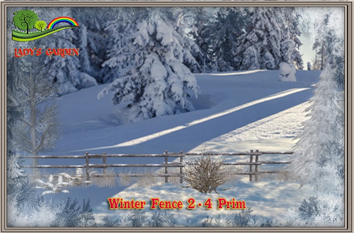Lady's Garden - Winter Fence 2 - 4 Prim