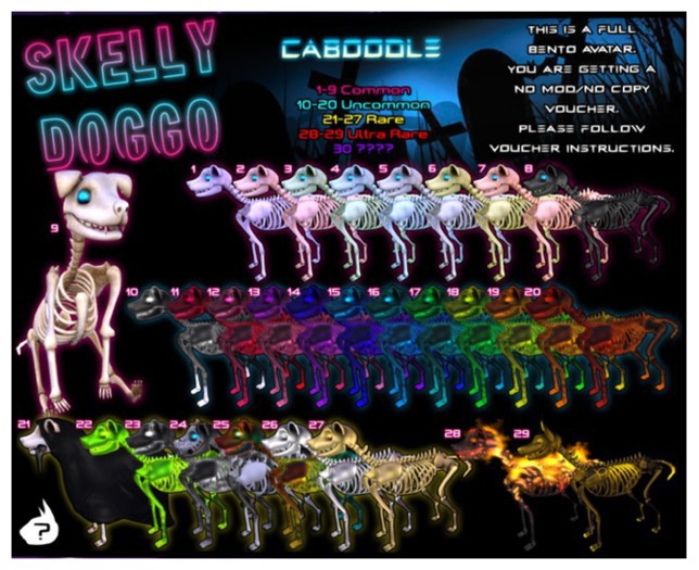 {C} Skelly Doggo Voucher {Radioactive} 22 RARE