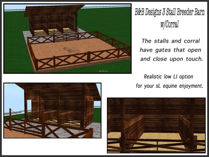 B&B Designs 3 Stall Breeder Barn w/Corral