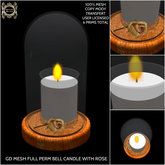GD MESH FULL PERM BELL CANDLE WITH ROSE