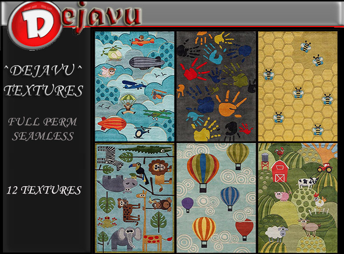 ^Dejavu^   Full Perm Kids Rug  Texture