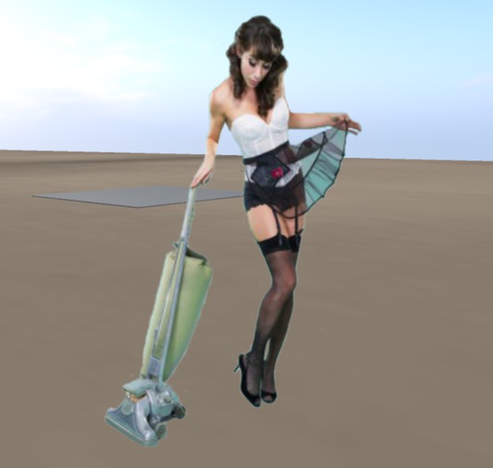 vacuuming cleaning lady