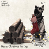Husky Christmas fire logs By Snuggles Boxed