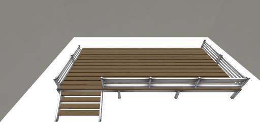 Williamsburg Camper Front Deck Med wood deck white rail v1.5