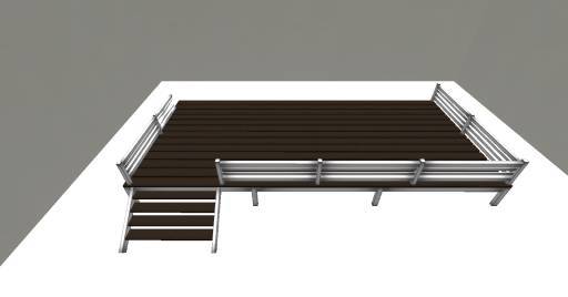 Williamsburg Camper Front Deck Dark wood deck white rail v1.5