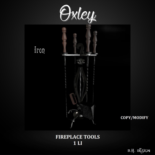 BHD OXLEY  FIREPLACE TOOLS IRON