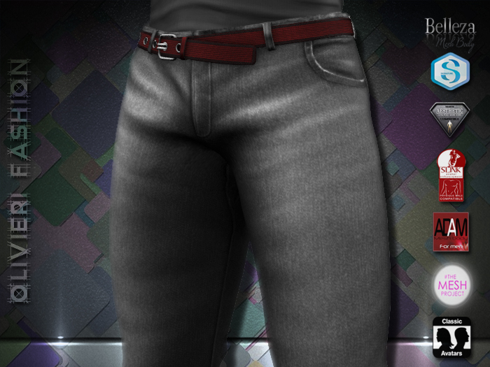 MICHAEL JEANS - GREY BELT RED