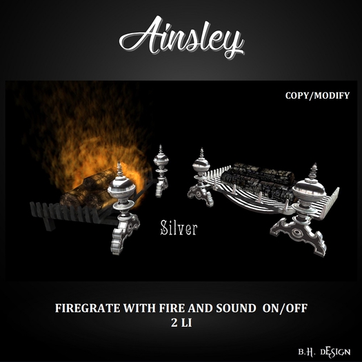 BHD AINSLEY FIREGRATE SILVER