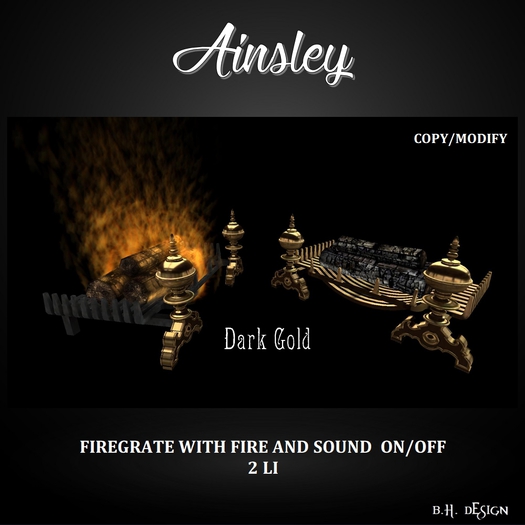 BHD AINSLEY FIREGRATE DARK GOLD