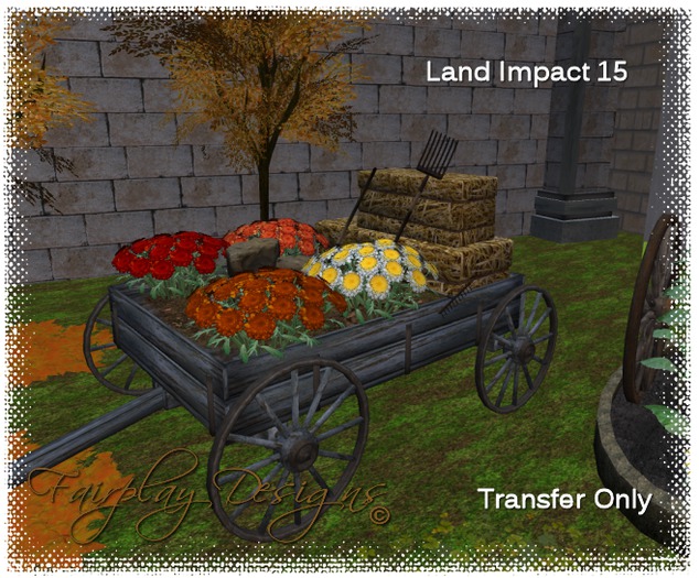 Planting Fall Chrysanthemums Wagon Display