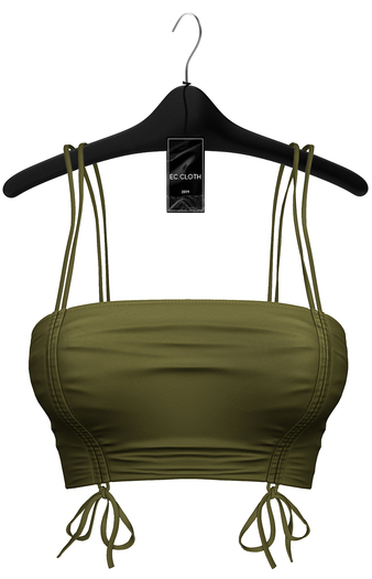 Ec.cloth - Laced Crop Top - Khaki (add it)