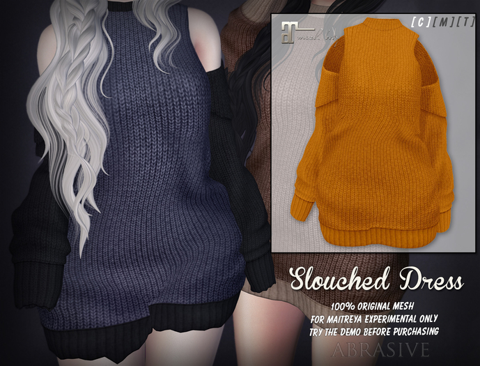 [ abrasive ] Slouched Dress - Amber