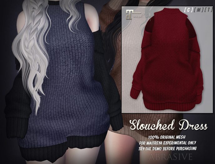 [ abrasive ] Slouched Dress - Red