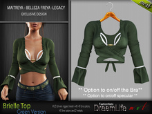 BRIELLE FEMALE TOP GREEN SINGLE COLOR - MESH - Maitreya Lara, Belleza Freya, Legacy - FashionNatic