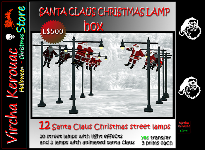 12 SANTA CLAUS CHRISTMAS LAMP
