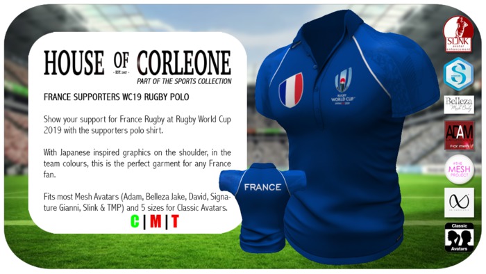 France Supporters WC19 Rugby Polo