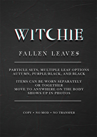 witchie // black fallen leaves pack