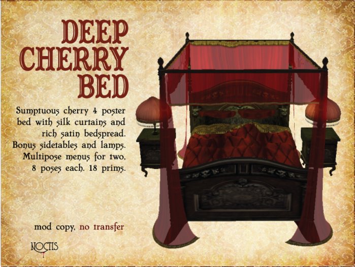 [noctis] Sumptuous bed in Deep Cherry