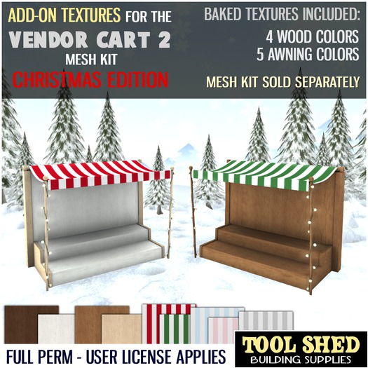 Second Life Marketplace - Tool Shed - Vendor Cart 2 Add-On Textures ...