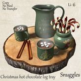 Christmas hot chocolate log tray