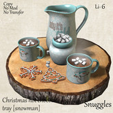 Christmas hot chocolate log tray [Snowman] Boxed