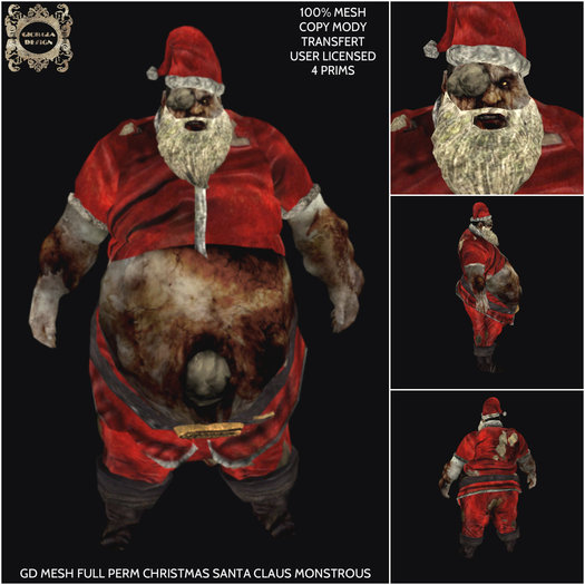 GD MESH FULL PERM CHRISTMAS SANTA CLAUS MONSTROUS