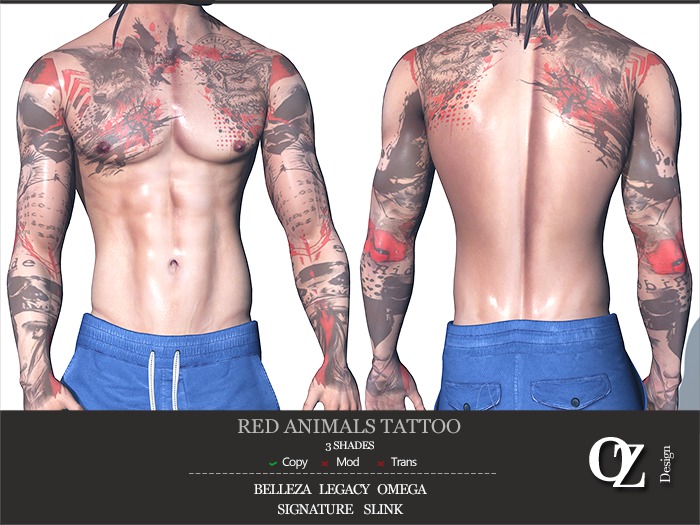 Oz Design : Red Animals Tattoo