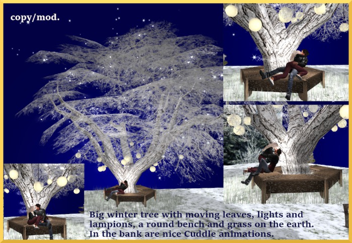 Second Life Marketplace - Big winter tree with moving leaves, lights ...