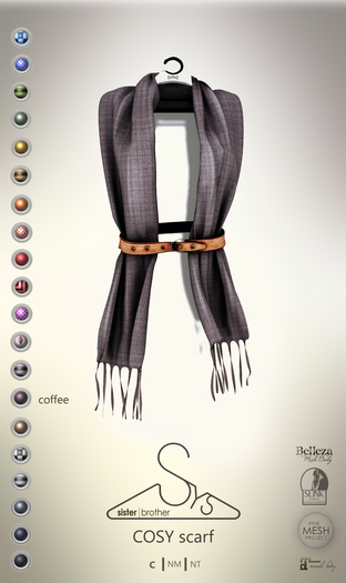 [sYs] COZY scarf (fitted & body mesh) - coffee