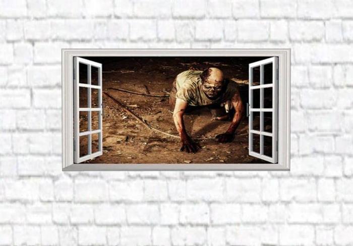 Window Zombie Wall Decal Full Perm
