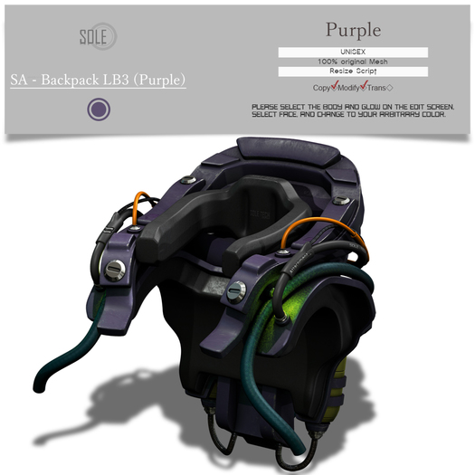 :::SOLE::: SA - Backpack LB3 (Purple)