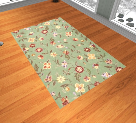 Green flower rug 