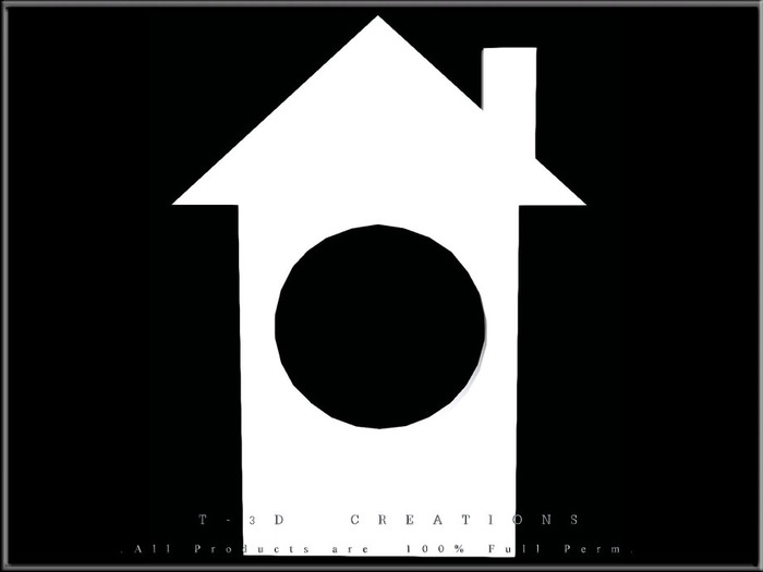 T-3D Creations - House with hole in form of circle with garland