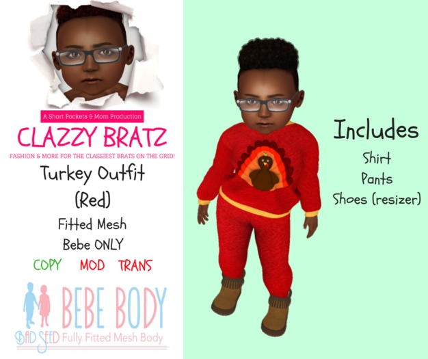 Turkey Outfit - Red/Bebe