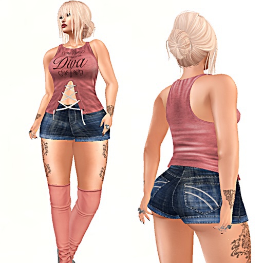 *ENC* Diva Pink-Shorts - Top