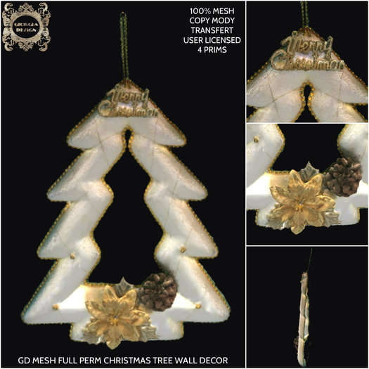 GD MESH FULL PERM CHRISTMAS TREE WALL DECOR