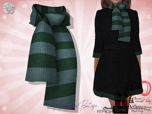 Green-Grey Knit Scarf