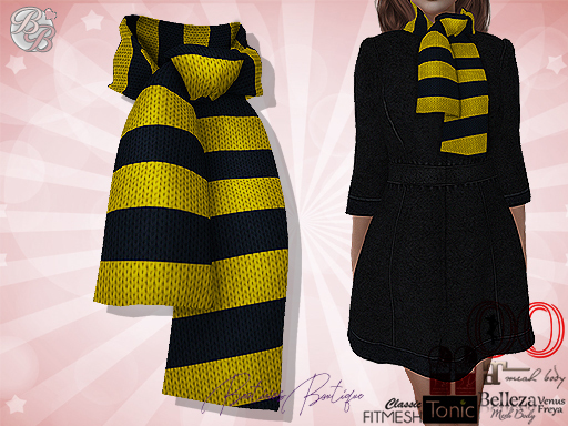 Black-Yellow Knit Scarf
