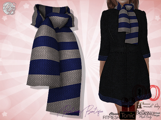 Blue-Grey Knit Scarf