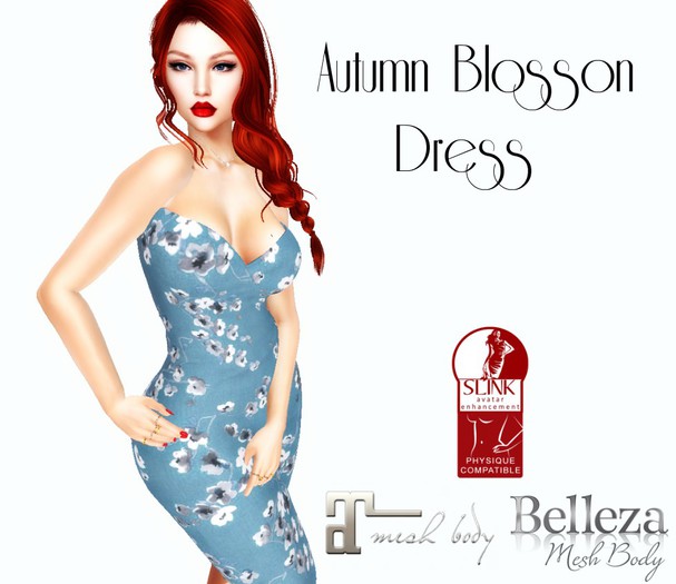 Autumn Blosson Dress (Blue)