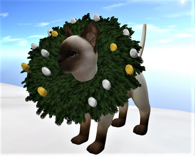 X-Mas Kitty  with wreath