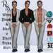 White blazer slack w black dress shirt ad board mp