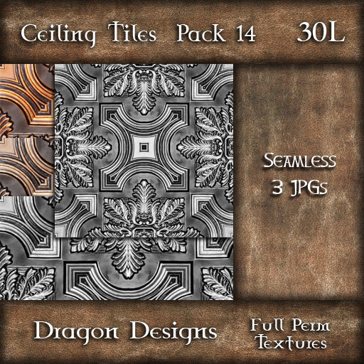 Dragon Designs Full Perm Textures - Ceiling Tiles - 14