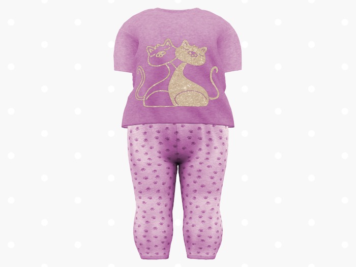 Bloom Kitty Pajama Set (Purple)