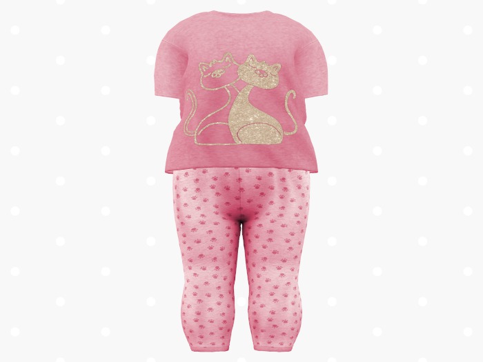 Bloom Kitty Pajama Set (Pink)